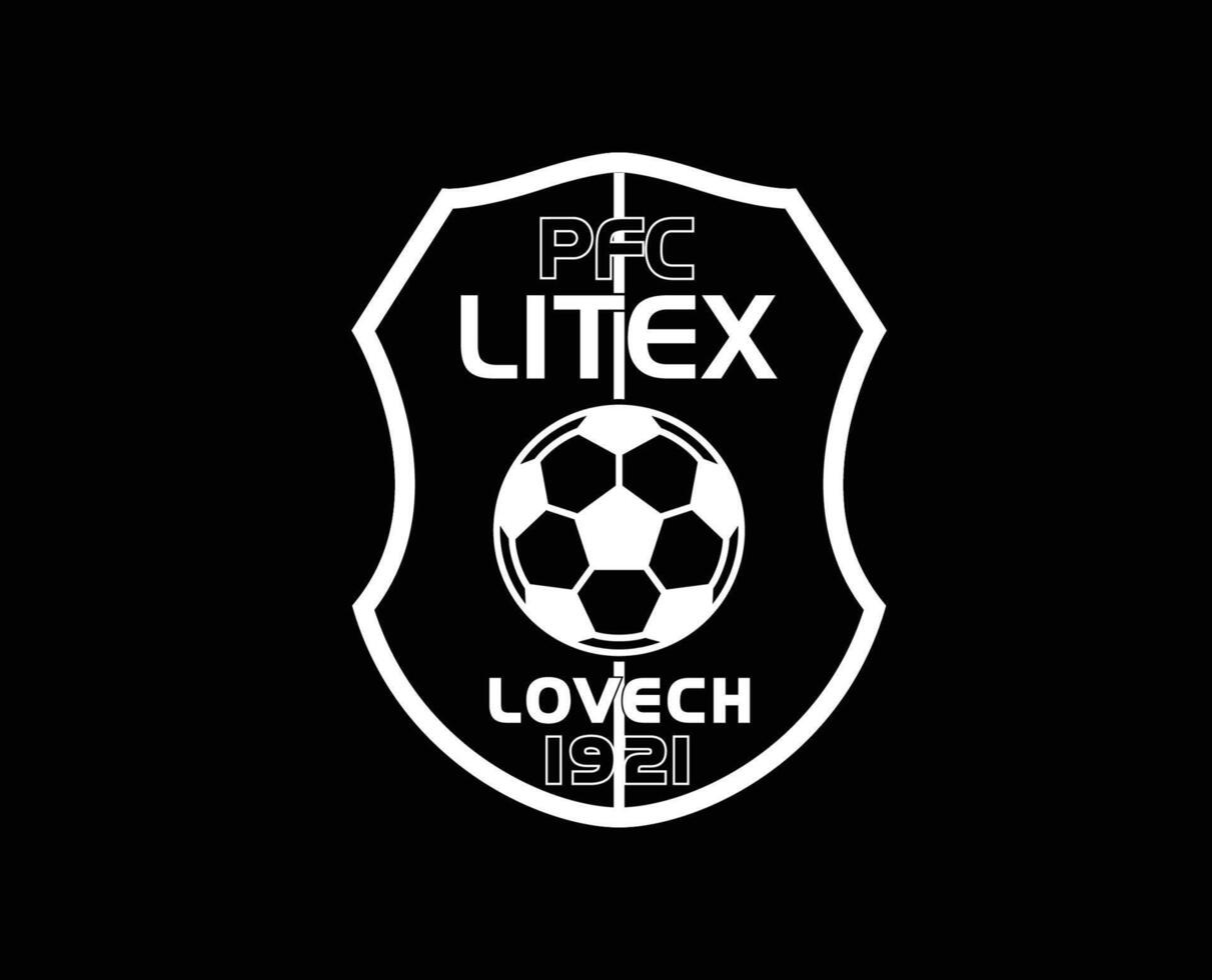 fc litex amor club logo símbolo blanco bulgaria liga fútbol americano resumen diseño vector ilustración con negro antecedentes