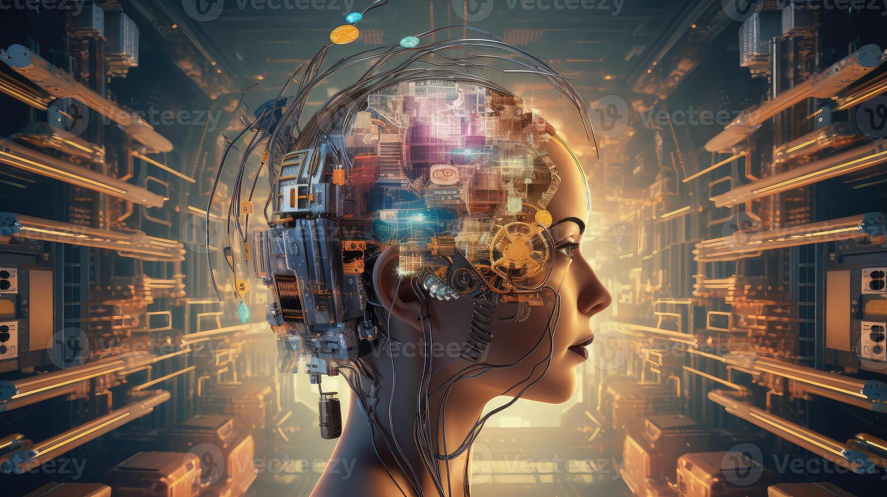neuron neuroprocessor human brain ai generated photo