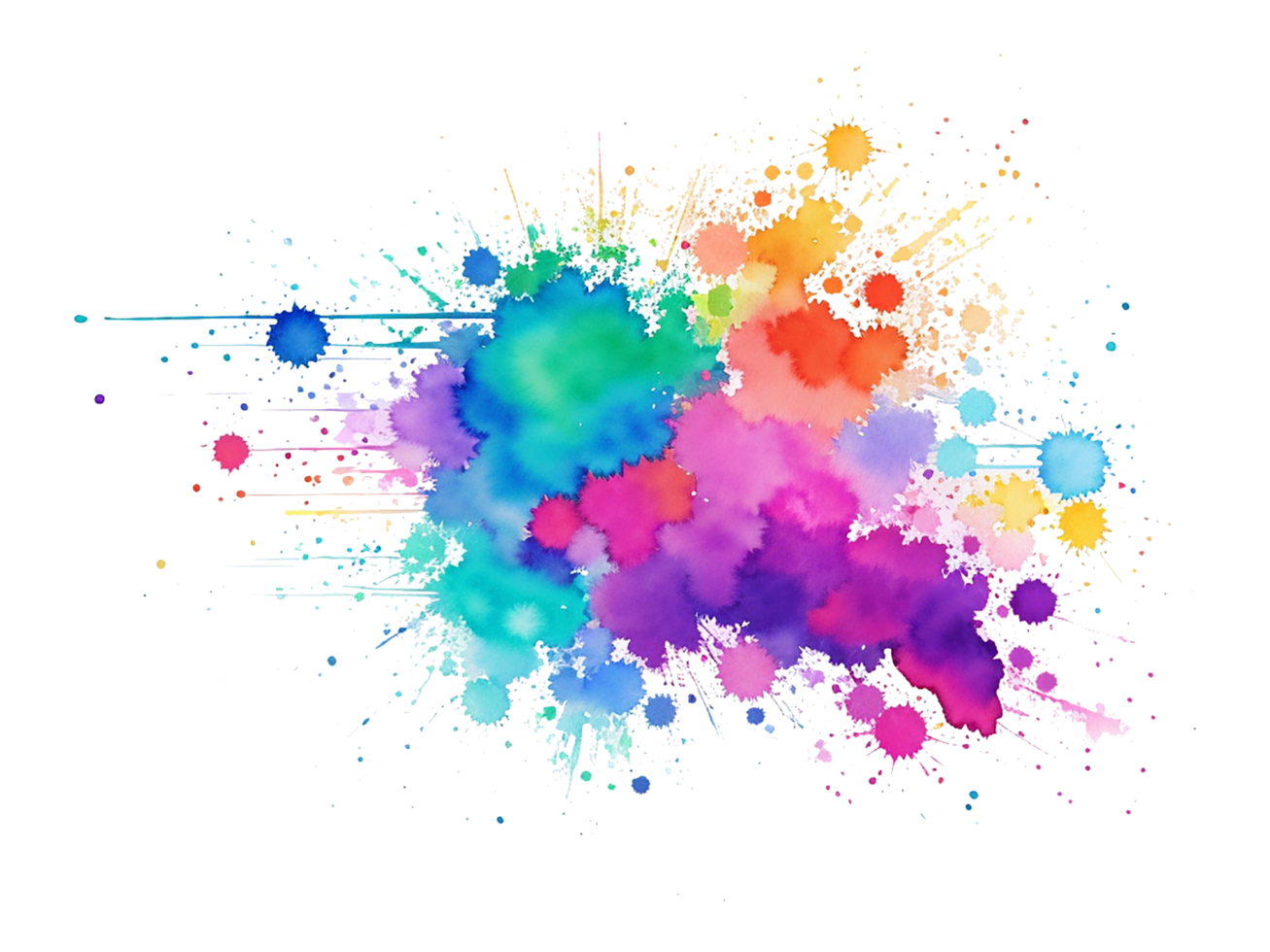 Abstract Colorful watercolor splash and stains Isolated Bright drawn png