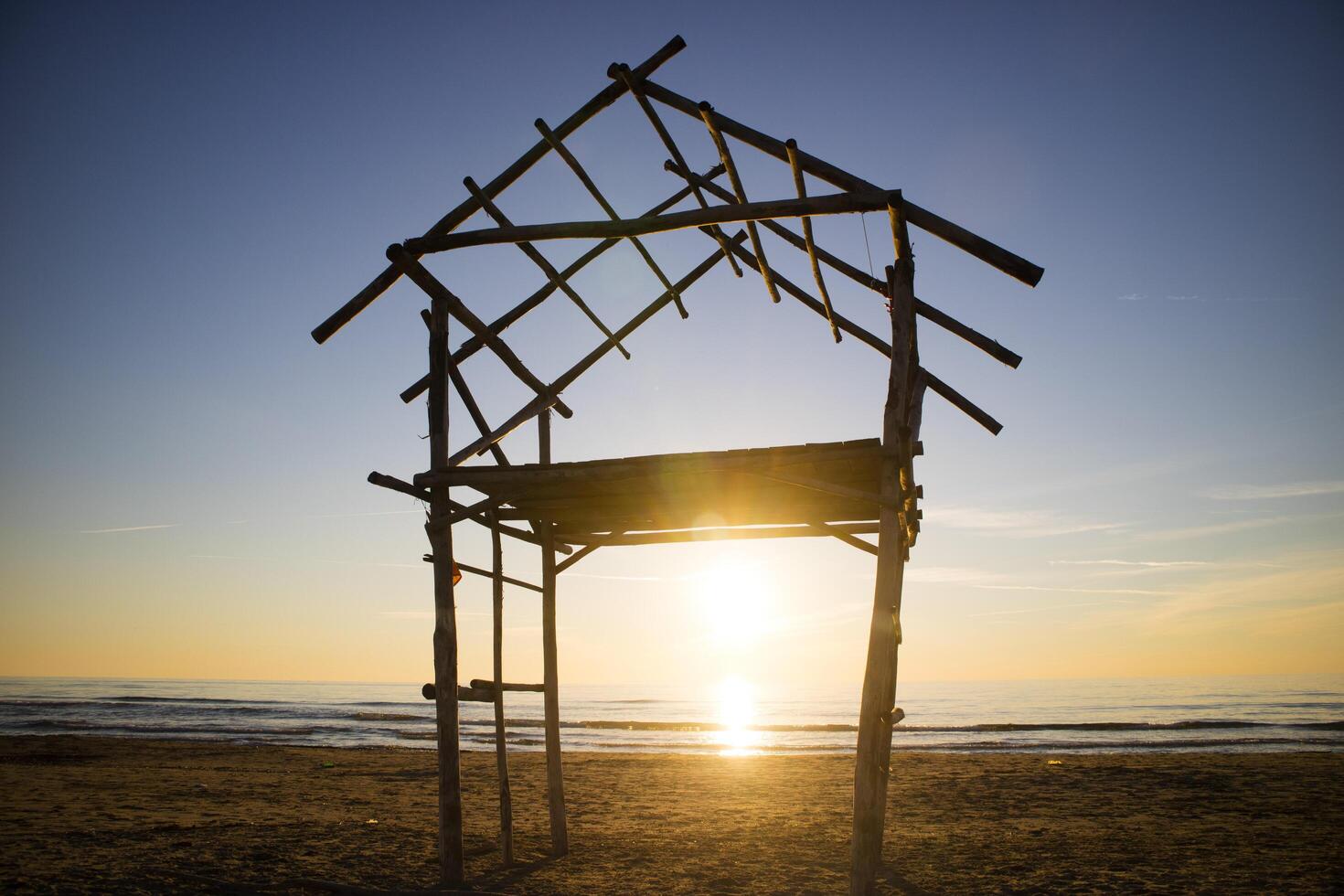 Skeleton of a hut photo