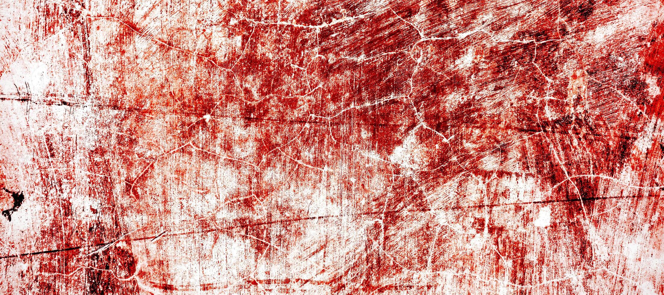 Red dirty wall grunge texture. Abstract scary concrete, Horror cement for background. old concrete wall. Grunge background for design. Distressed, blood, cracked, broken, crumbled photo