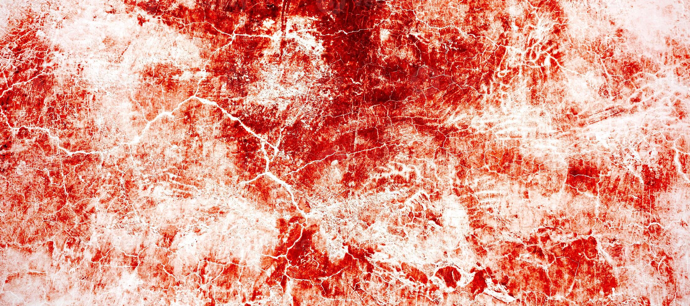 Red dirty wall grunge texture. Abstract scary concrete, Horror cement for background. old concrete wall. Grunge background for design. Distressed, blood, cracked, broken, crumbled photo