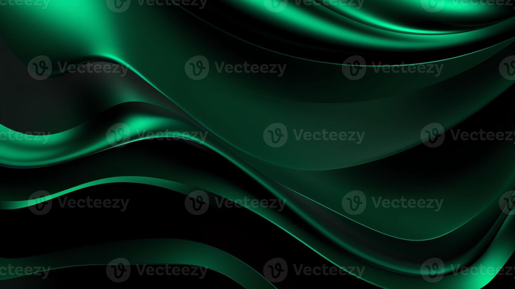 AI Generative Black green silk satin background Copy space for text or product Wavy soft folds on shiny fabric Top viewLuxurious dark green background Christmas Anniversary Black Friday Web bann photo