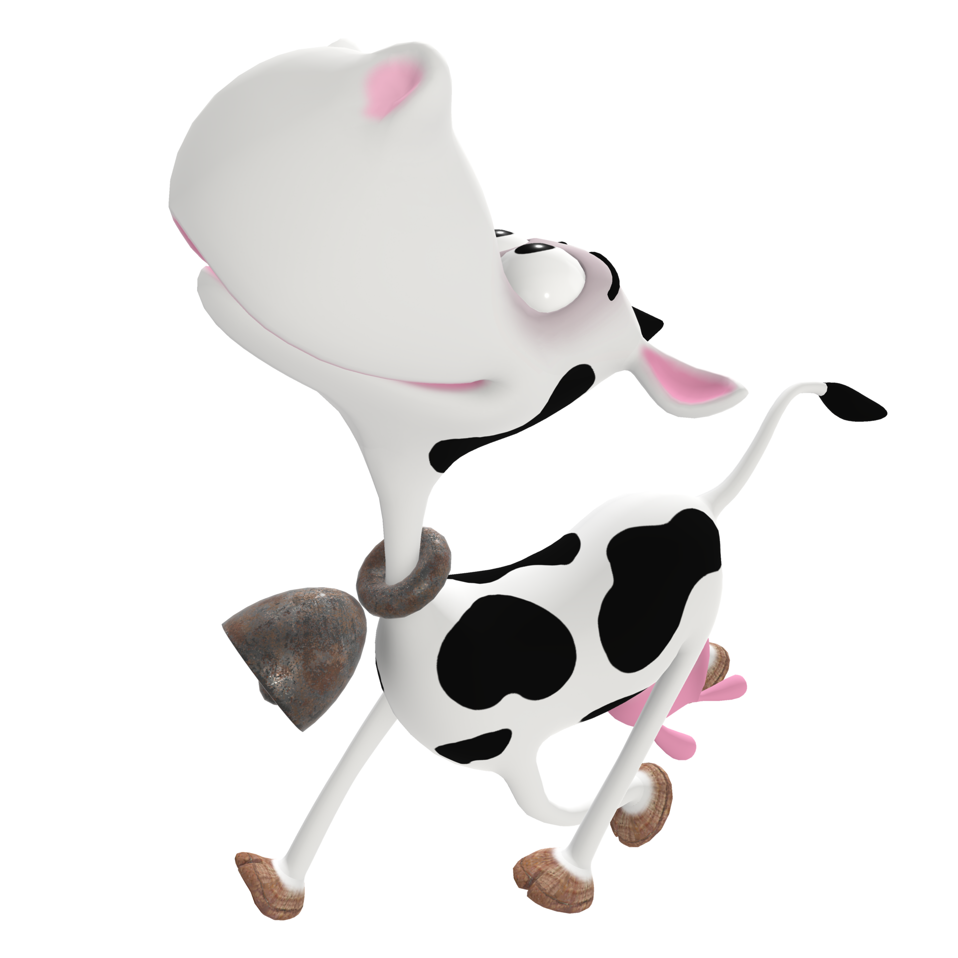 A 3D Rendering Of Cartoon Crooving Cow With A Big Face Big Mouth And A a-3d-rendering-of-cartoon-crooving-cow-with-a-big-face-big-mouth-and-a