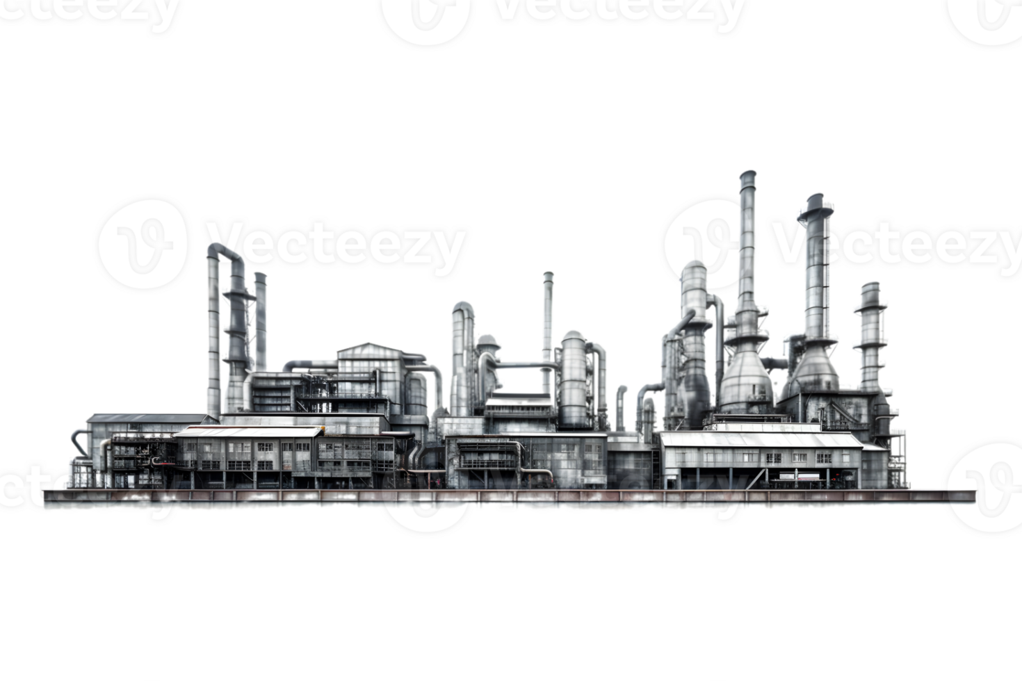 industrial plant isolated on a transparent background, Oil and gas industry,refinery factory,petrochemical plant area png