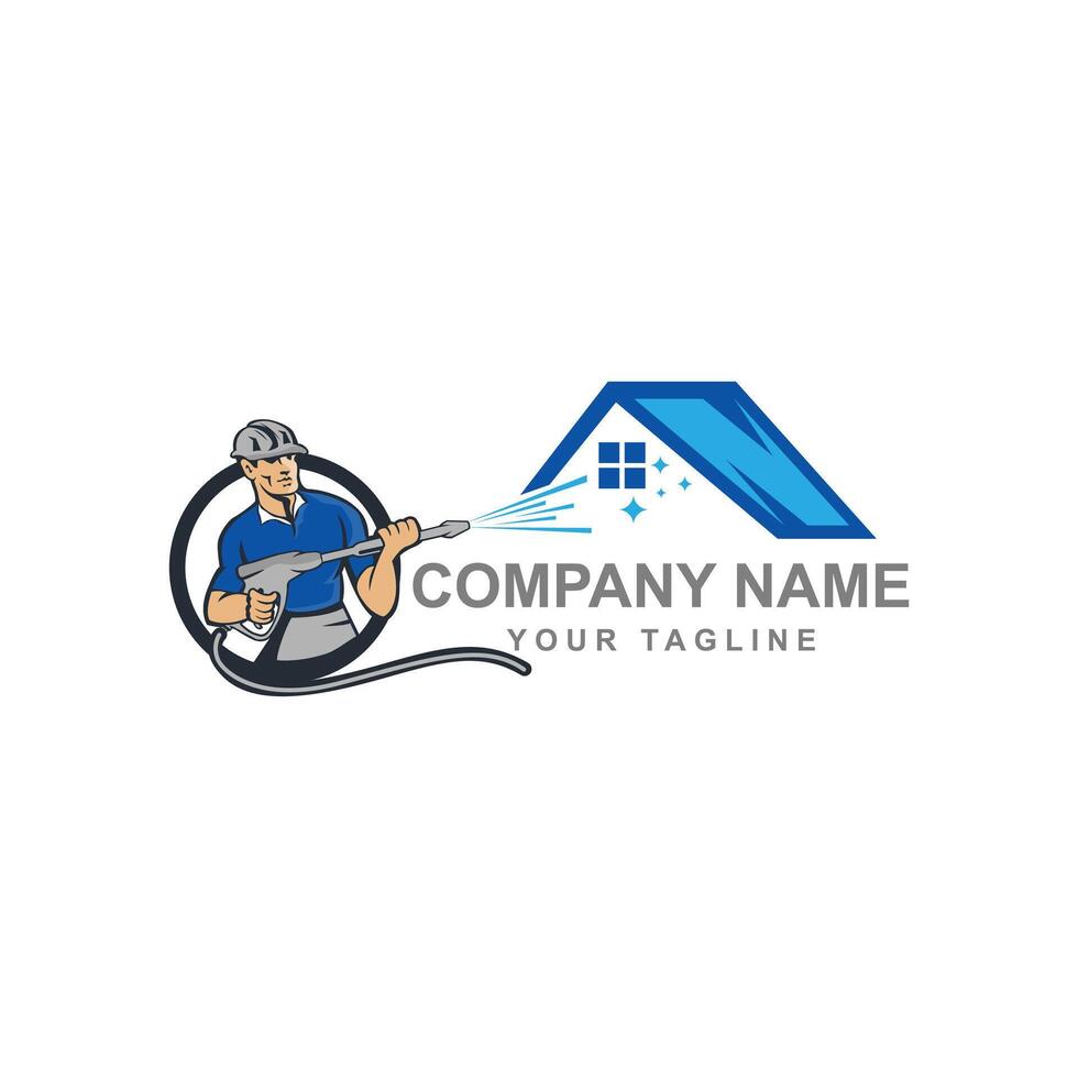 house cleaner mascot brand logo design vector,Cleaning Service Man Mascot. vector