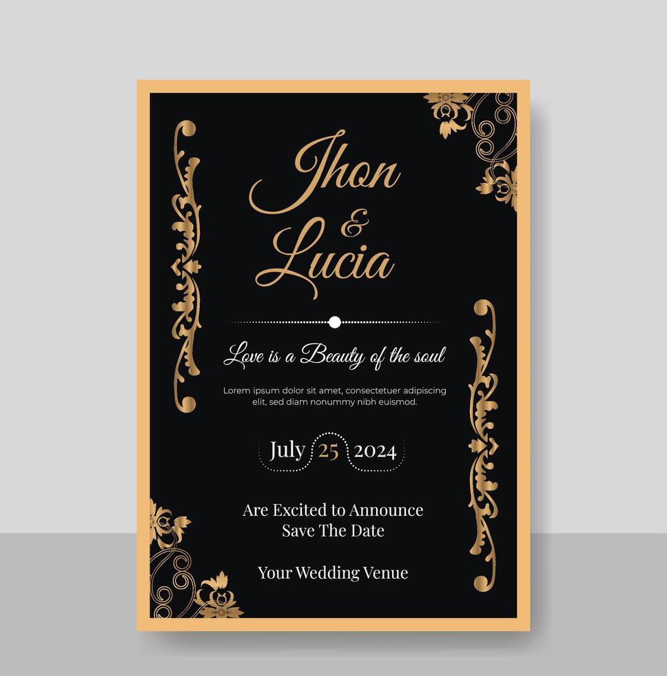 Elegant Wedding Invitation,save the date, universe invite thank you card template vector