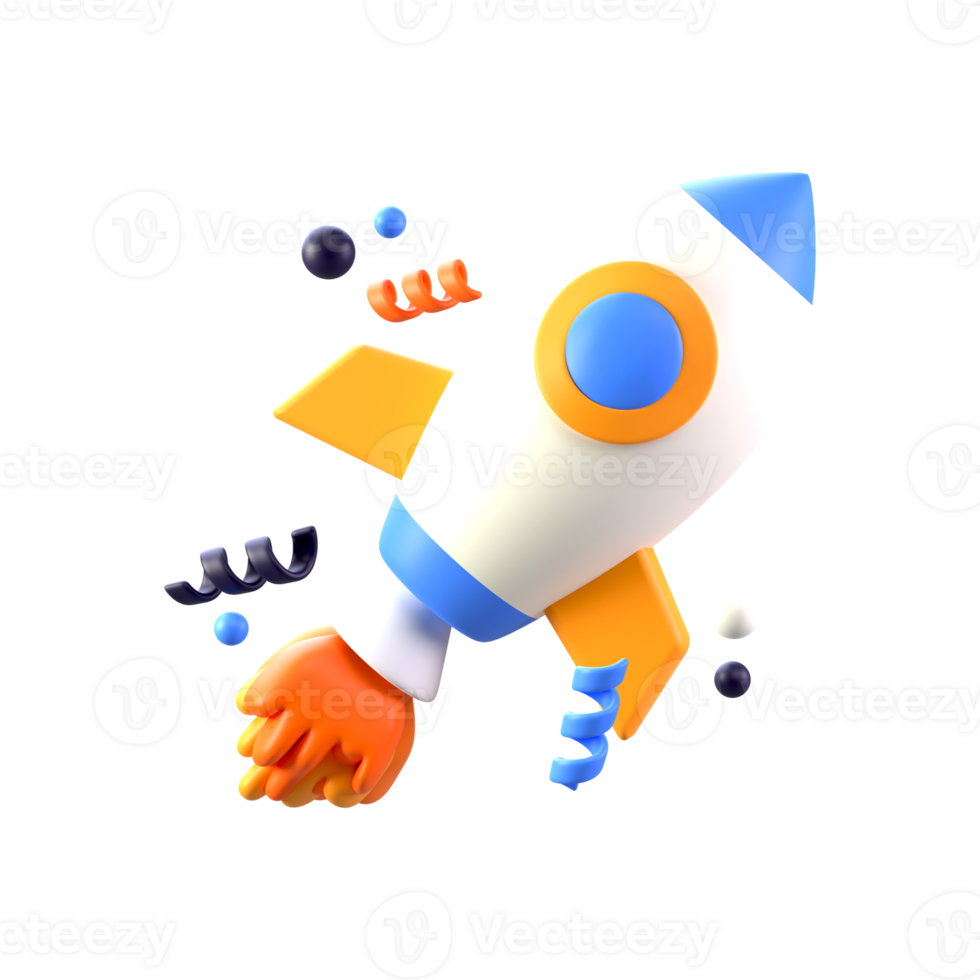 3d rocket icon in png transparent format