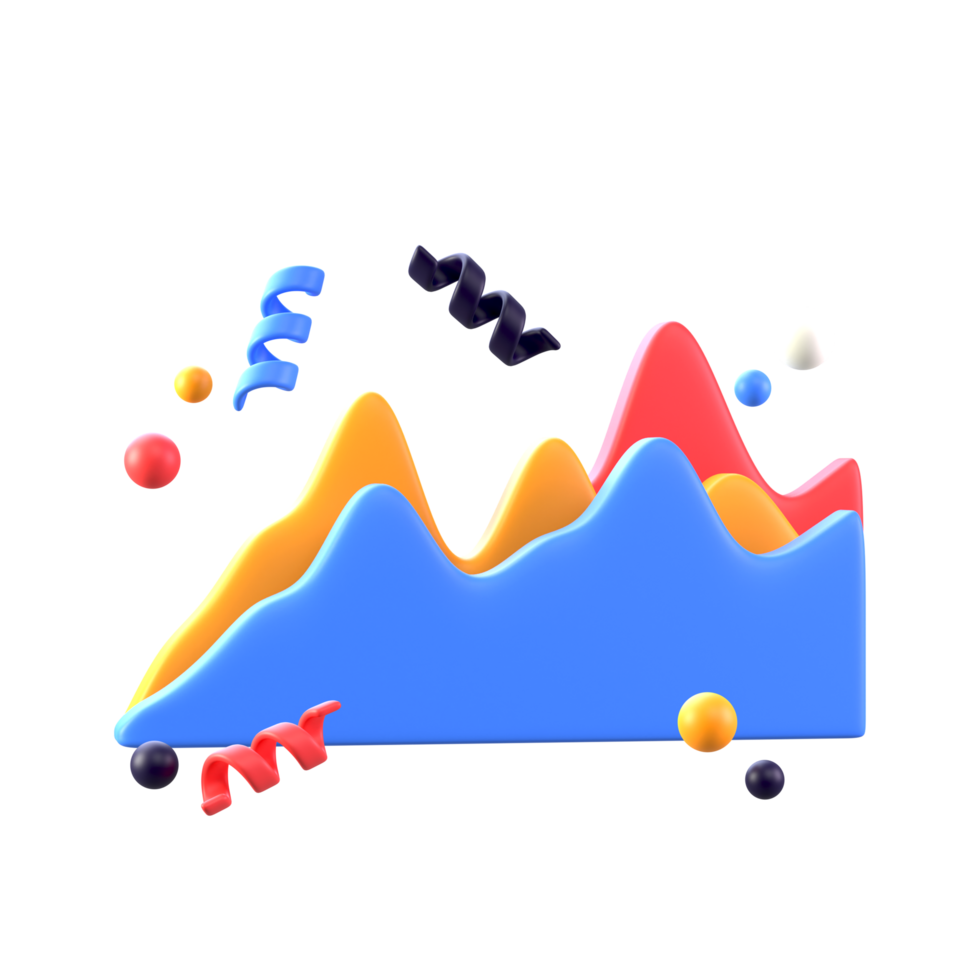 Area Chart icon in 3d transparent PNG Files