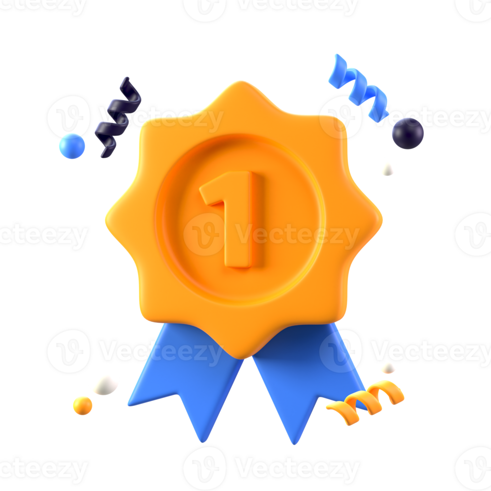 3d Medal Icon in transparent PNG format