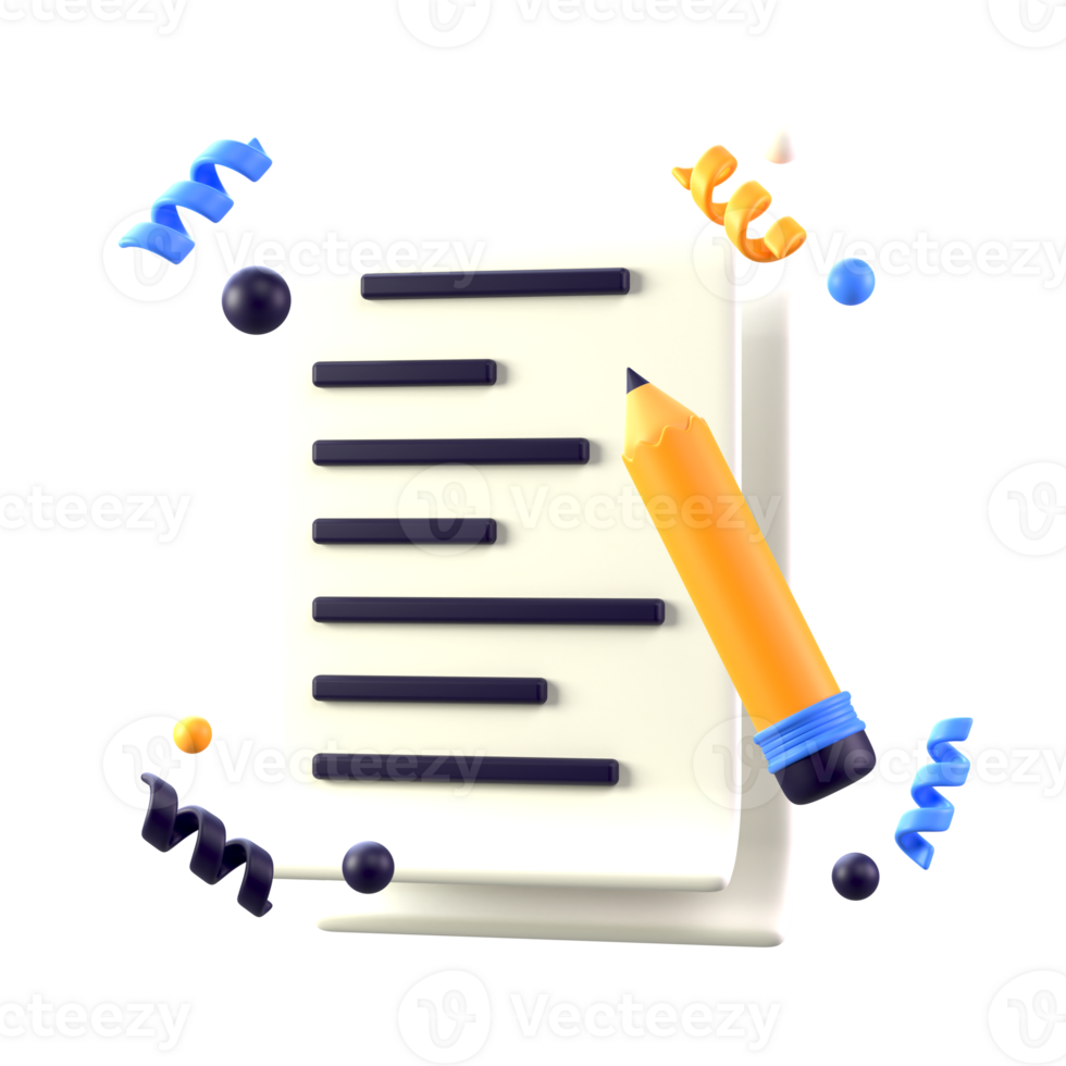 Planning or notepad icon 3d in transparent PNG