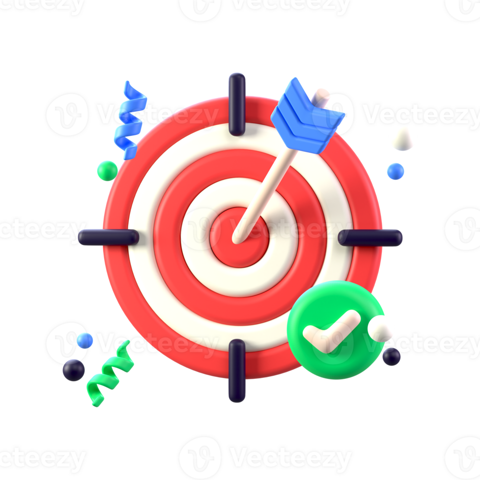 3D Target icon in transparent png