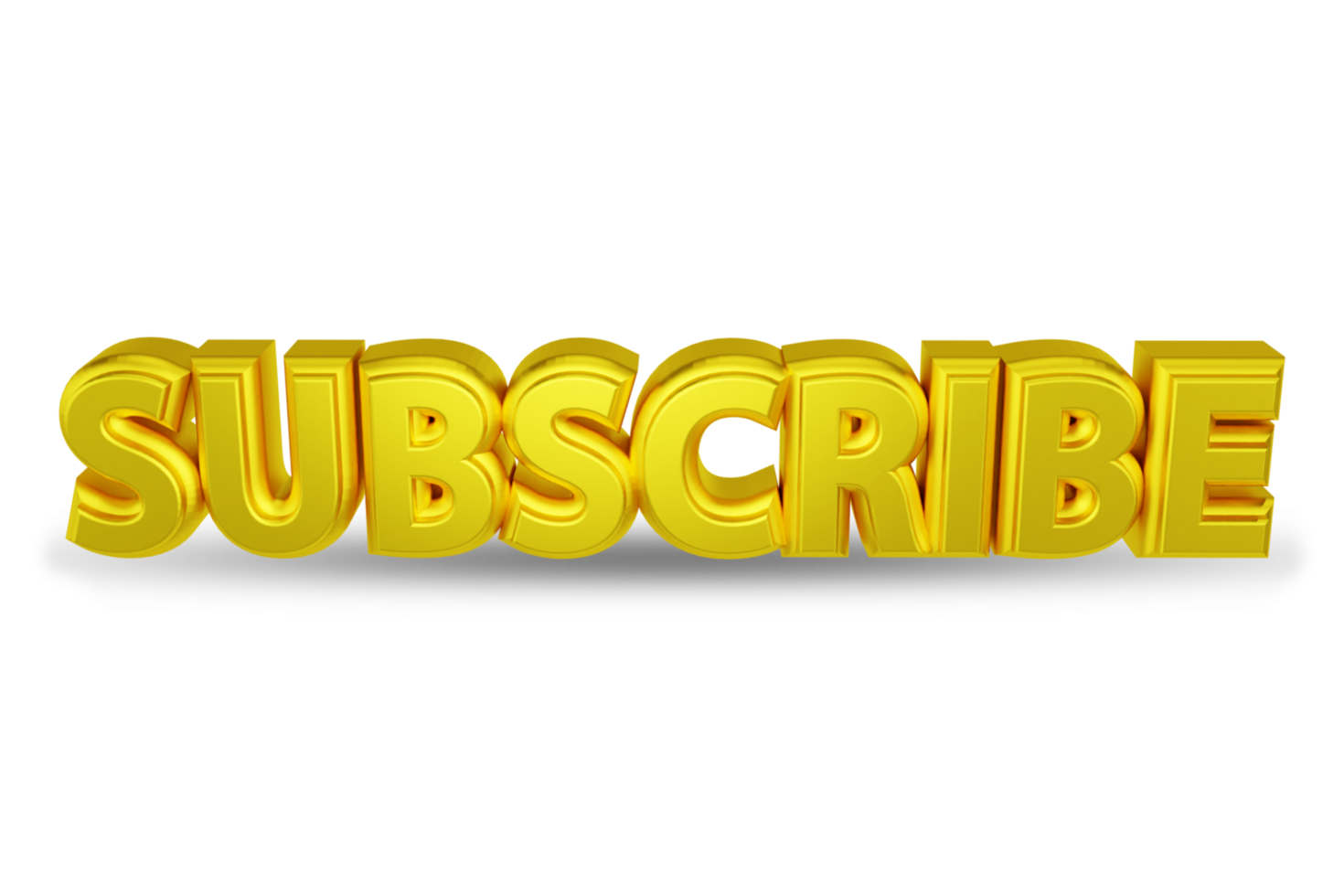 Subscribe 3d rendered transparent text png
