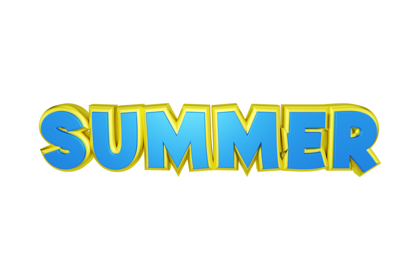 Summer 3d rendered transparent text png