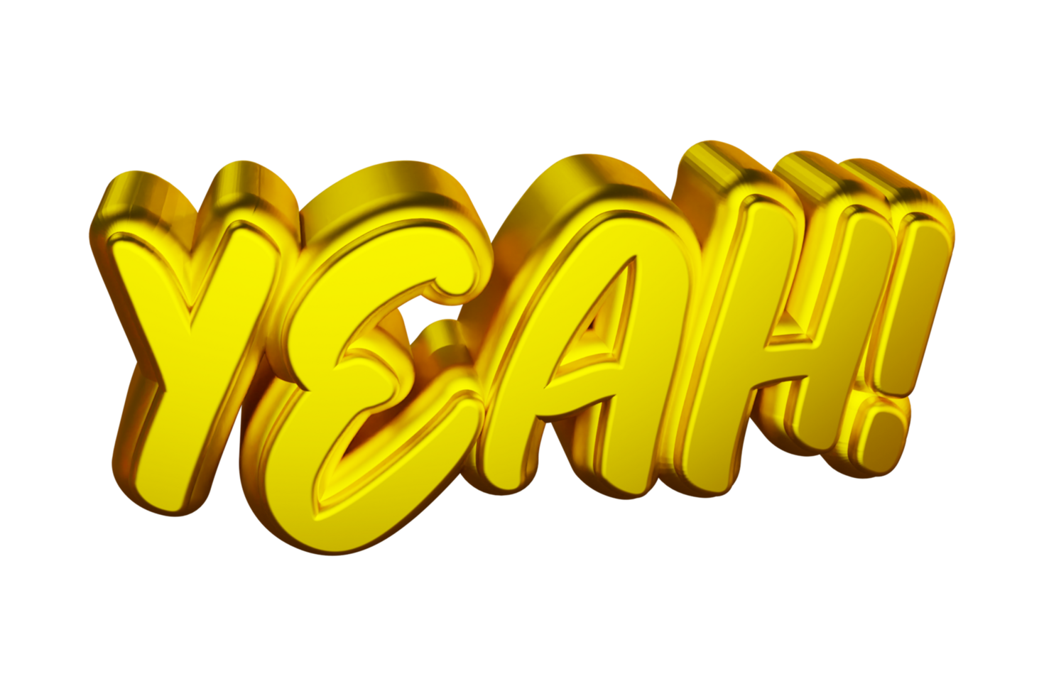Yeah 3d rendered comic text png