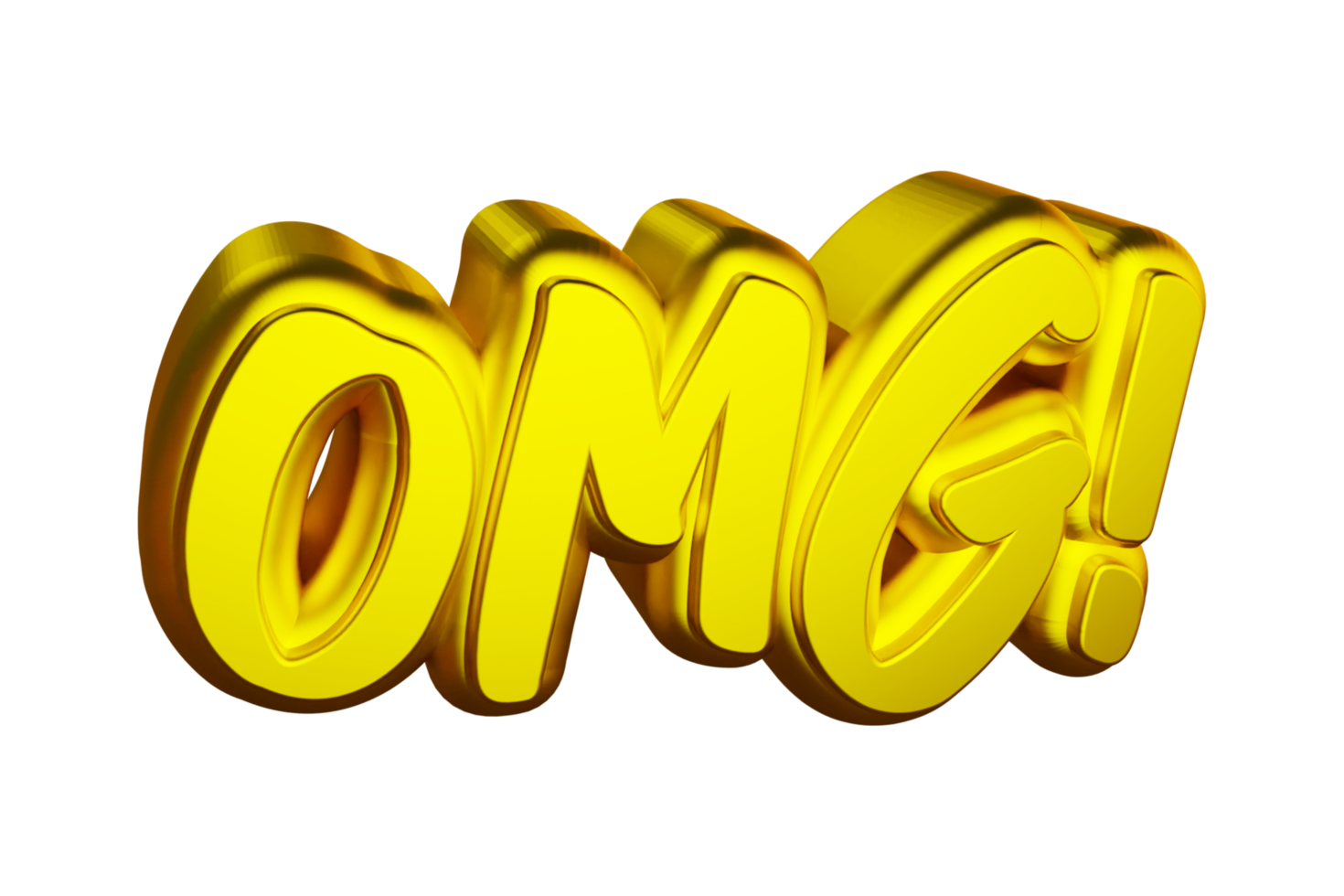 OMG 3d rendered comic text png