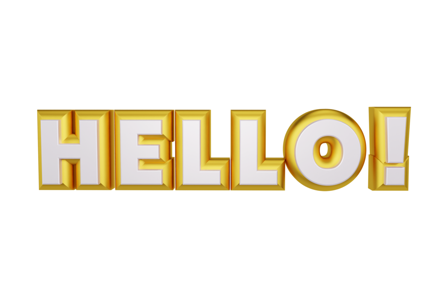 Hello 3d rendered transparent text png