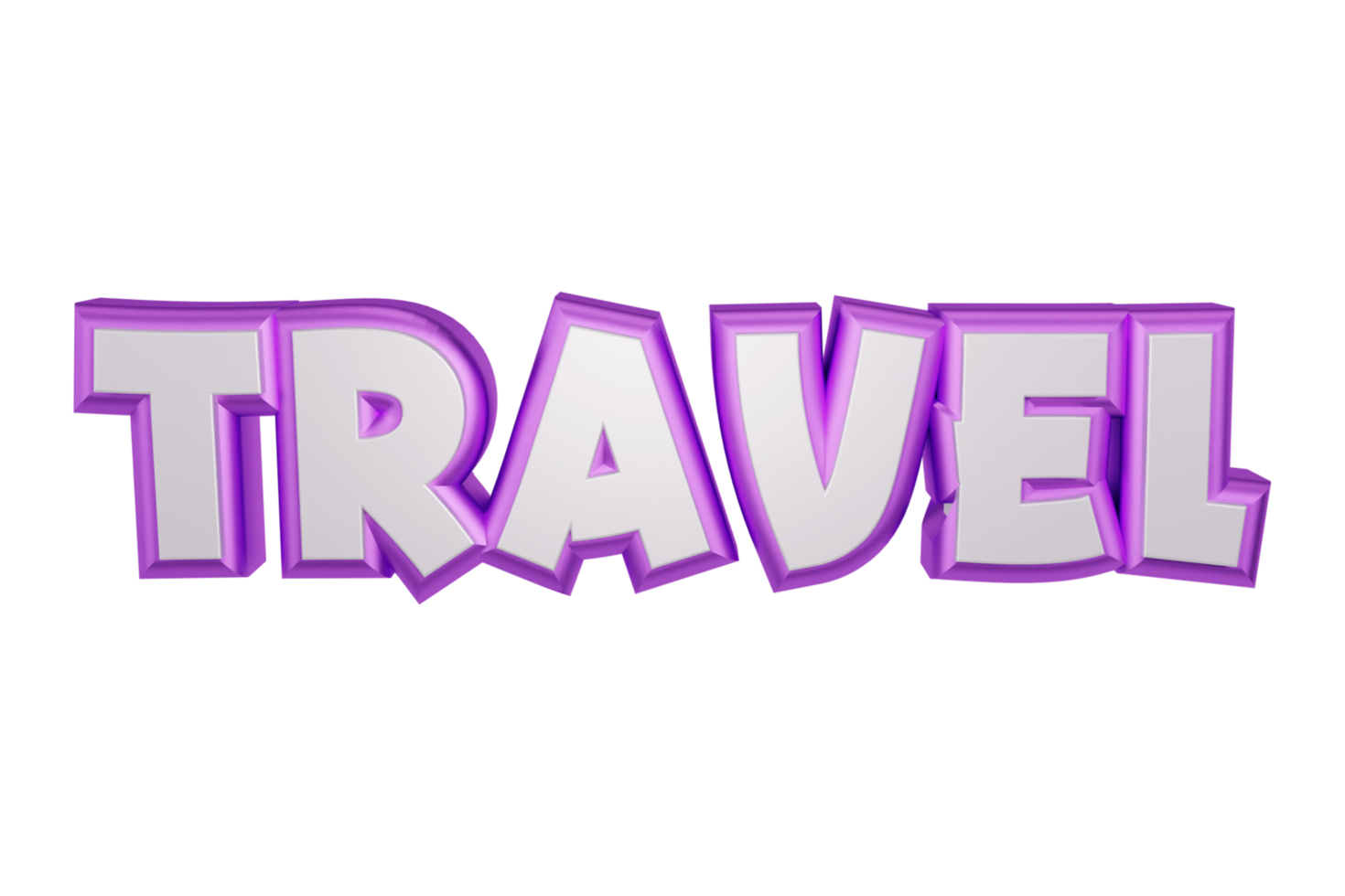 Travel 3d transparent text design png