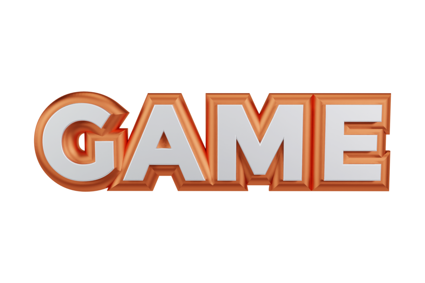 Game 3d rendered transparent text png
