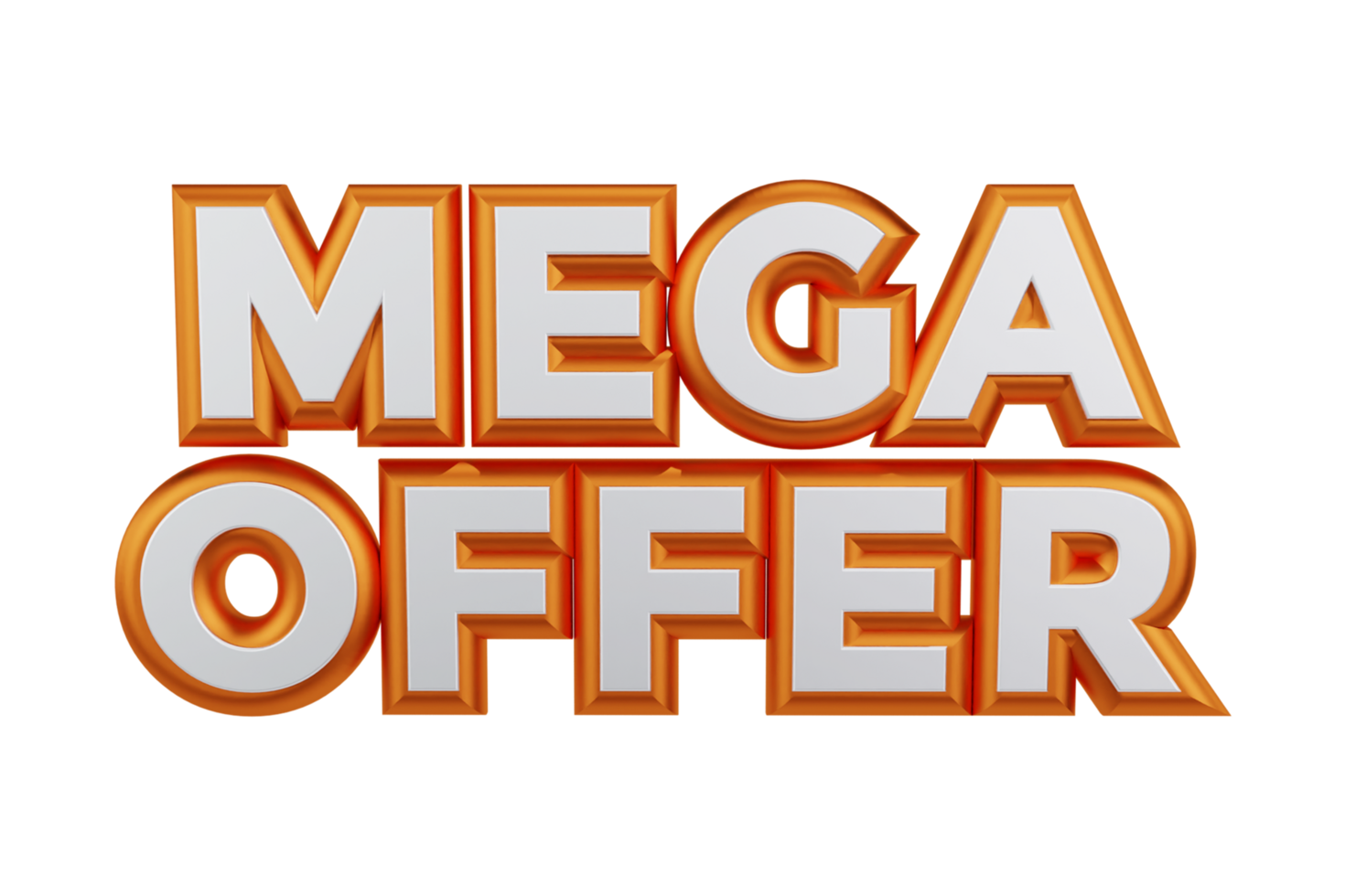 Mega Offer 3d rendered transparent text png