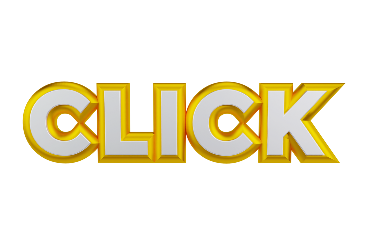 Click 3d transparent text design png