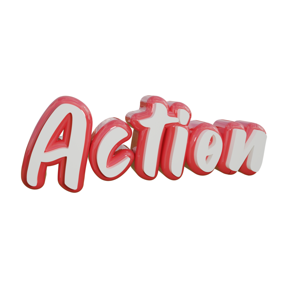 Action 3d transparent text design png