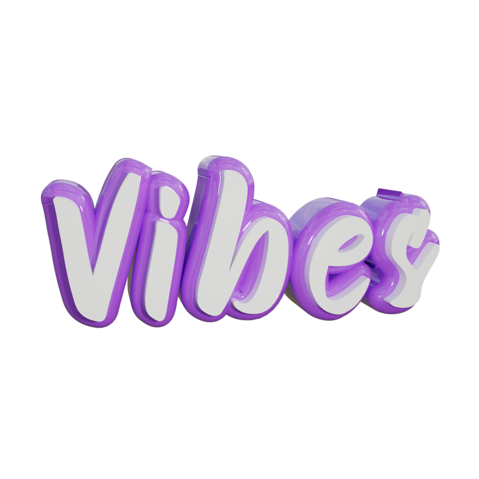 Vibes 3d transparent text design png