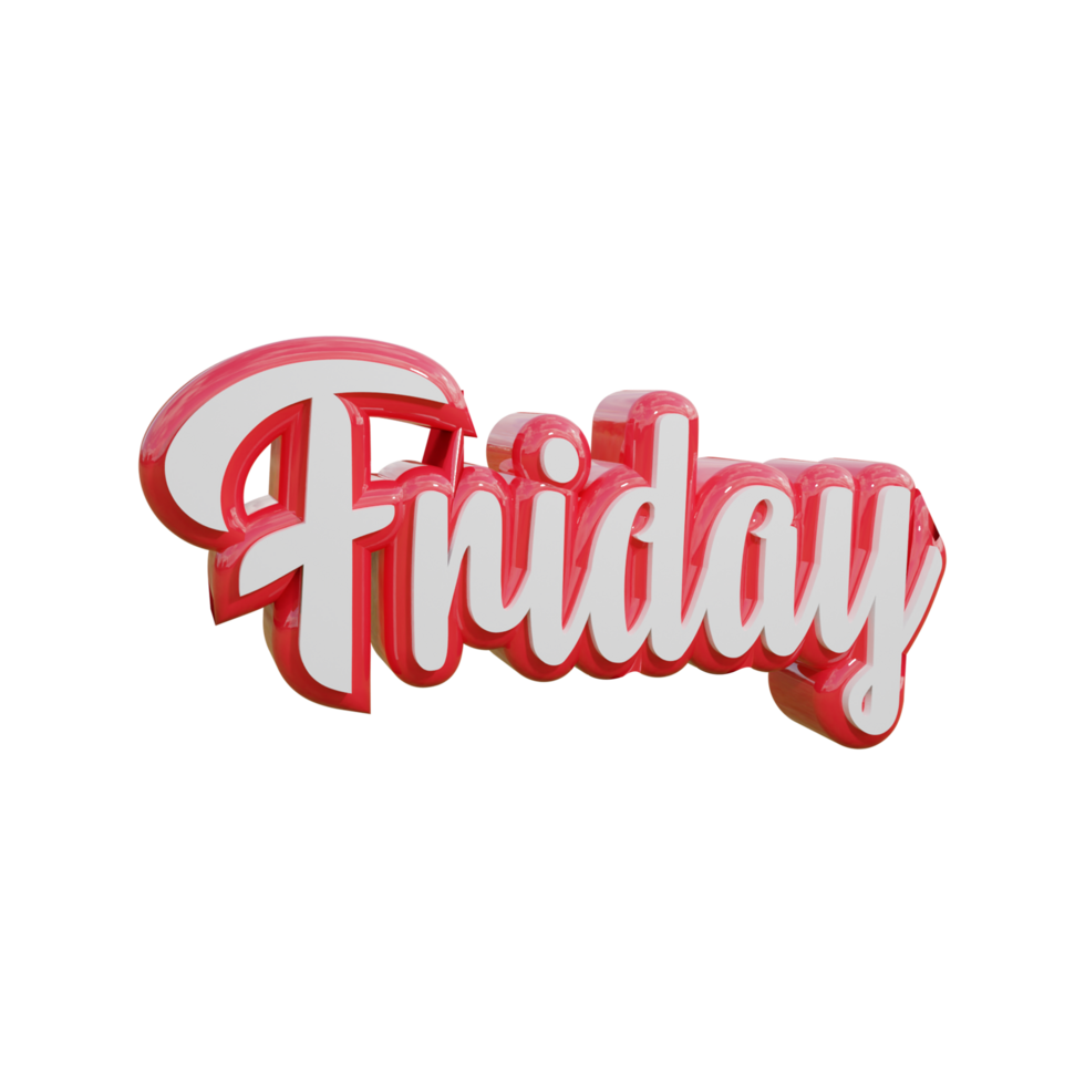 Friday 3d transparent text design png