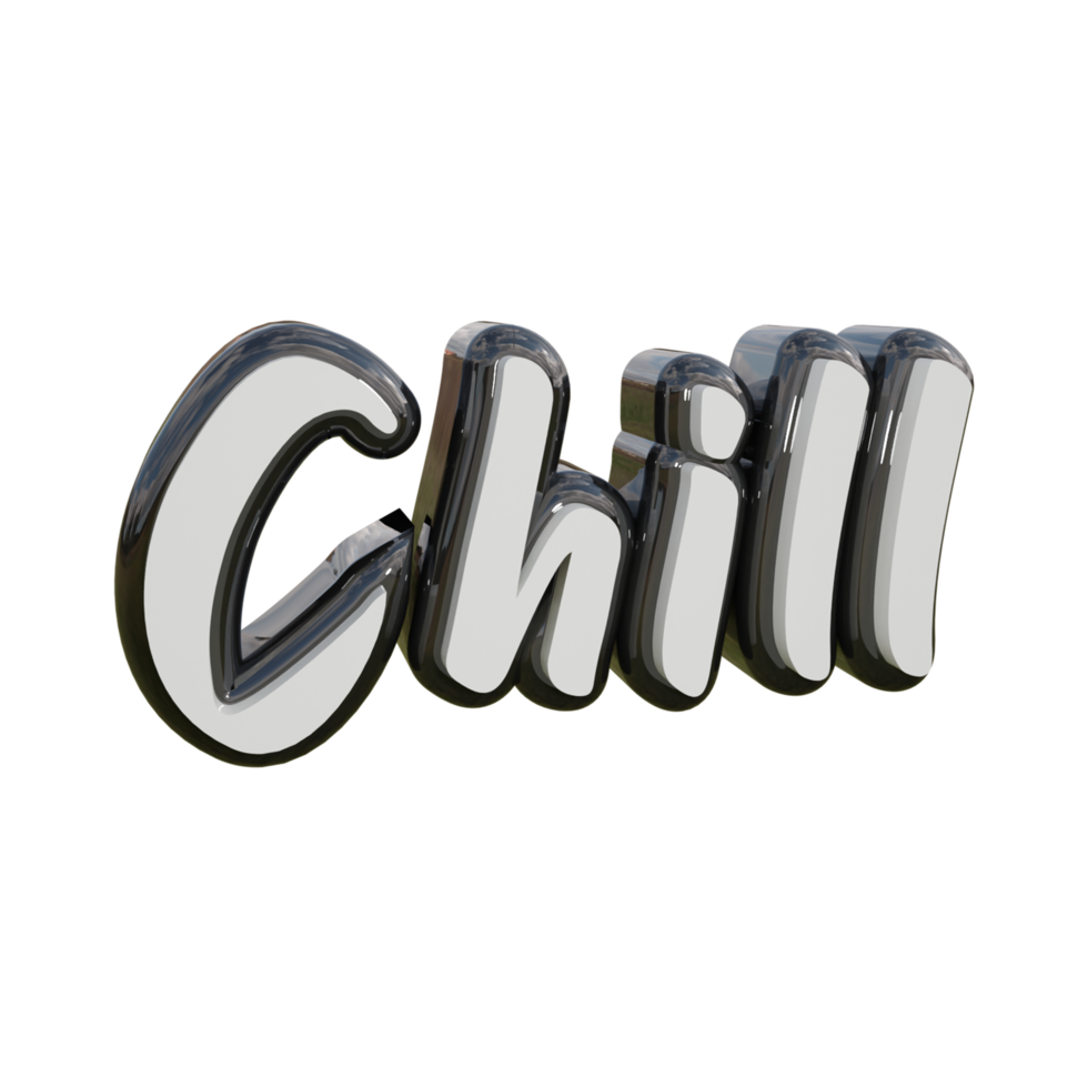 Chill 3d transparent text design png