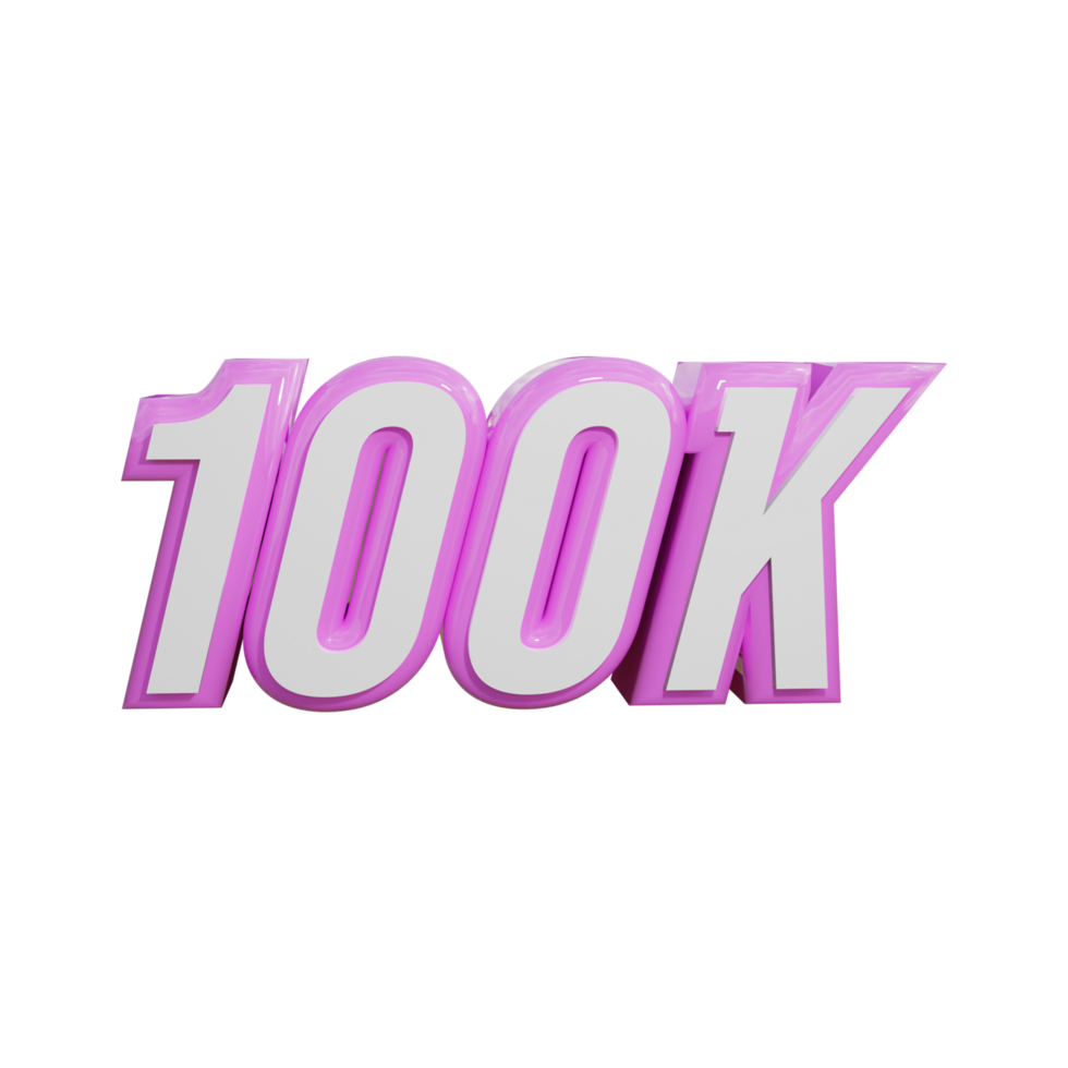 100K 3d transparent text design png