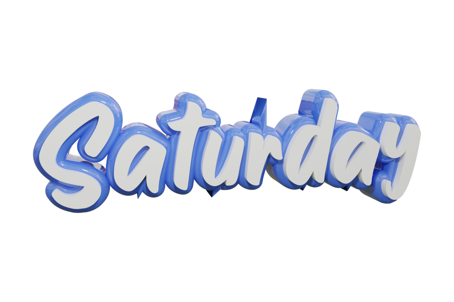 Saturday 3d transparent text design png