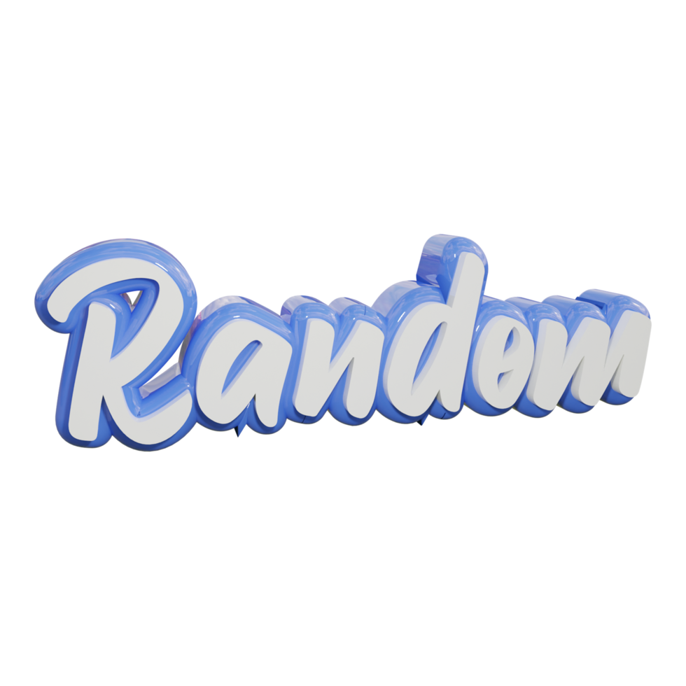 Random 3d transparent text design png