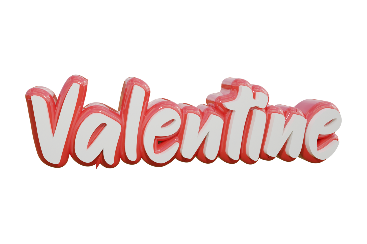 Valentine 3d transparent text design png