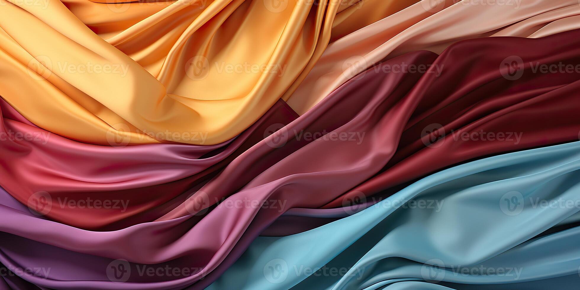 AI Generated. AI Generative. Abstract satin silk cotton fabric voal texture pattern background. Tender soft curve shapes decoration. Graphic Art photo