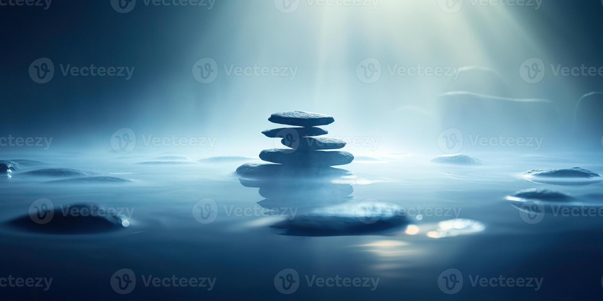 AI Generated. AI Generative. Zen pebble stones stability vibe. Nature relaaxing calming stability vibe. Graphic Art photo
