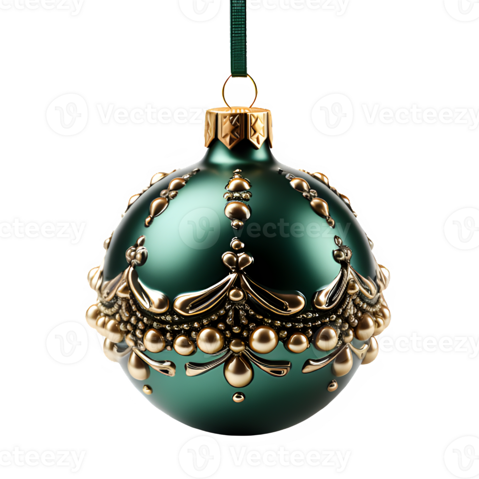 Christmas ball hanging decoration isolated on transparent background ,ornament ball ,generative ai png