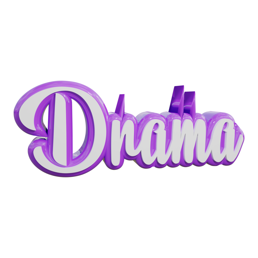 Drama 3d transparent text design png