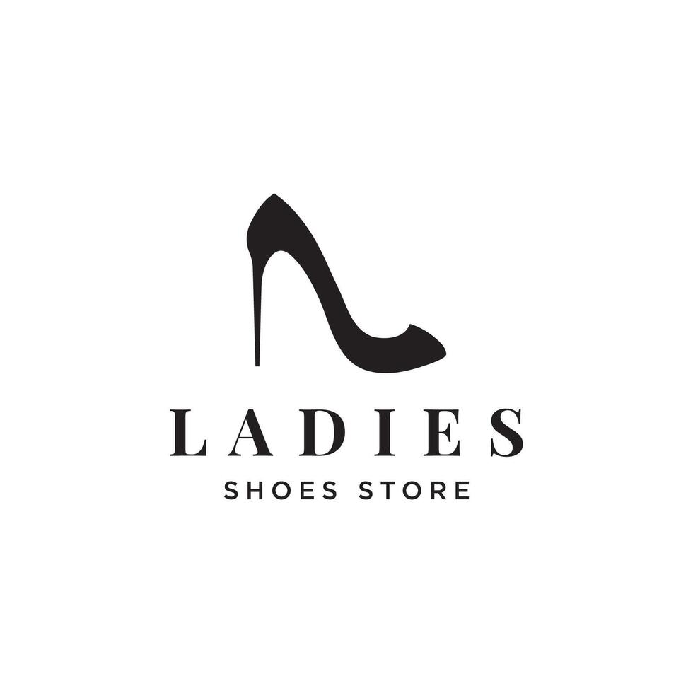 Trendy style women high heel shoes logo template design.Logo for business,shoe shop,fashion,model,beauty. vector