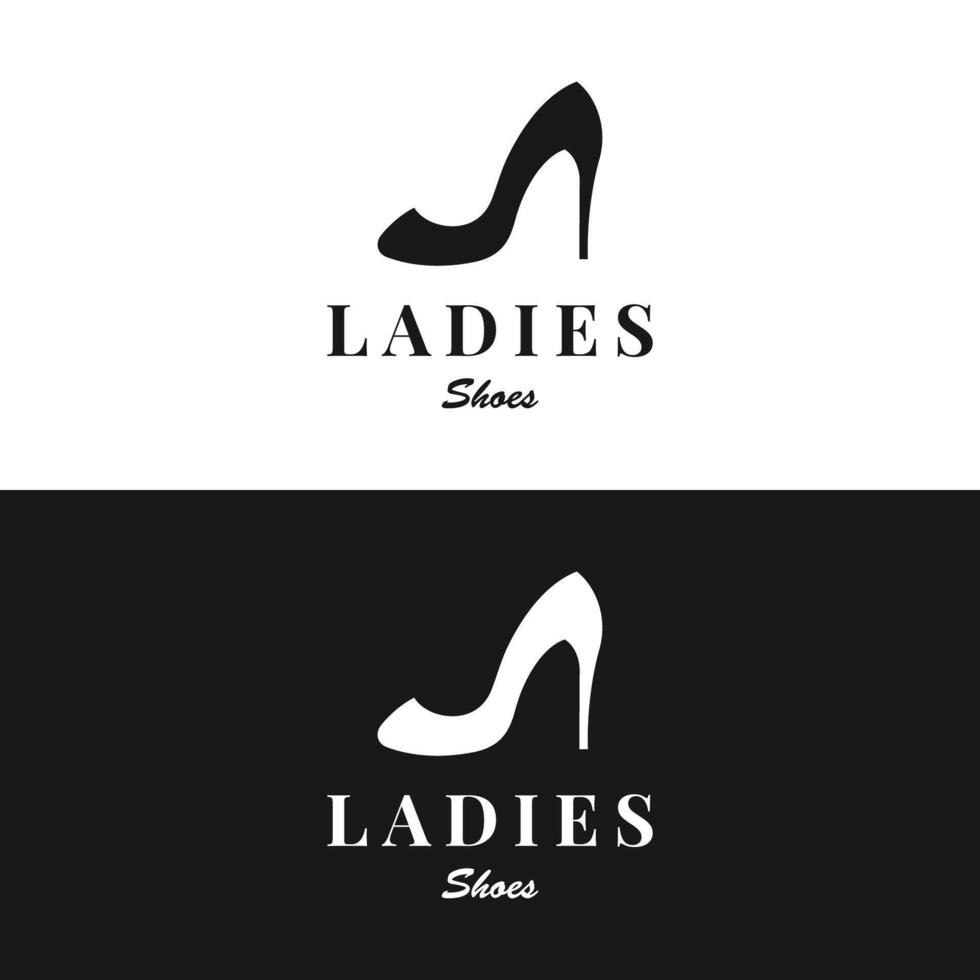 Trendy style women high heel shoes logo template design.Logo for business,shoe shop,fashion,model,beauty. vector