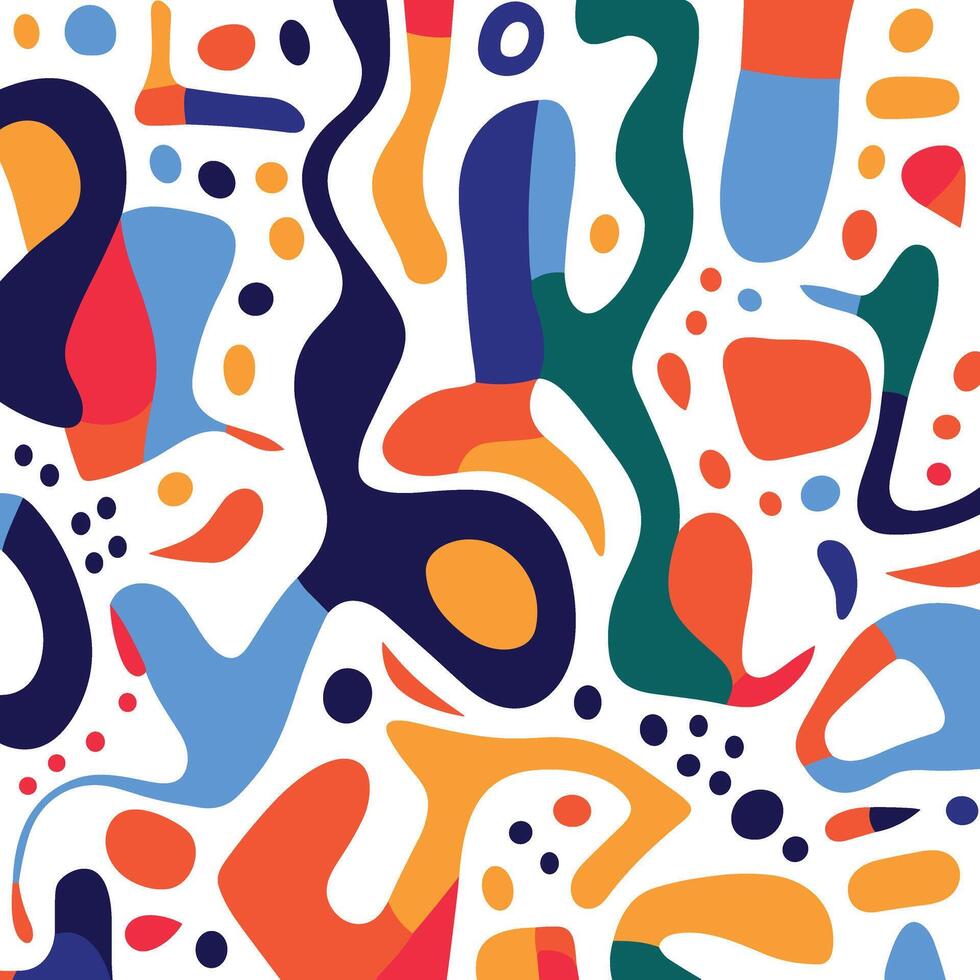 pattern design made with colorful shapes pattern, in the style of roy lichtenstein, white background, abstraction-creation, goa insprired motifs, tarsila do amaral, wallpaper, richard pousette-dart vector