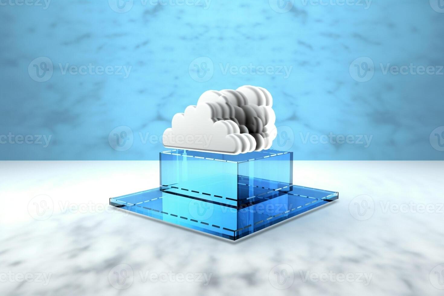 AI Generative Cloud computing network office multimedia concept with world background356 days photo