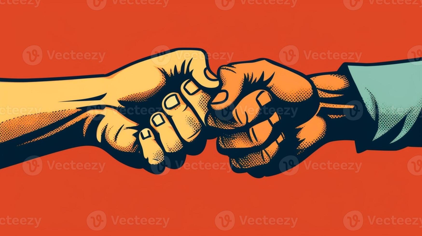 AI Generative Hand to pinky swear vintage style  Focus on hands photo