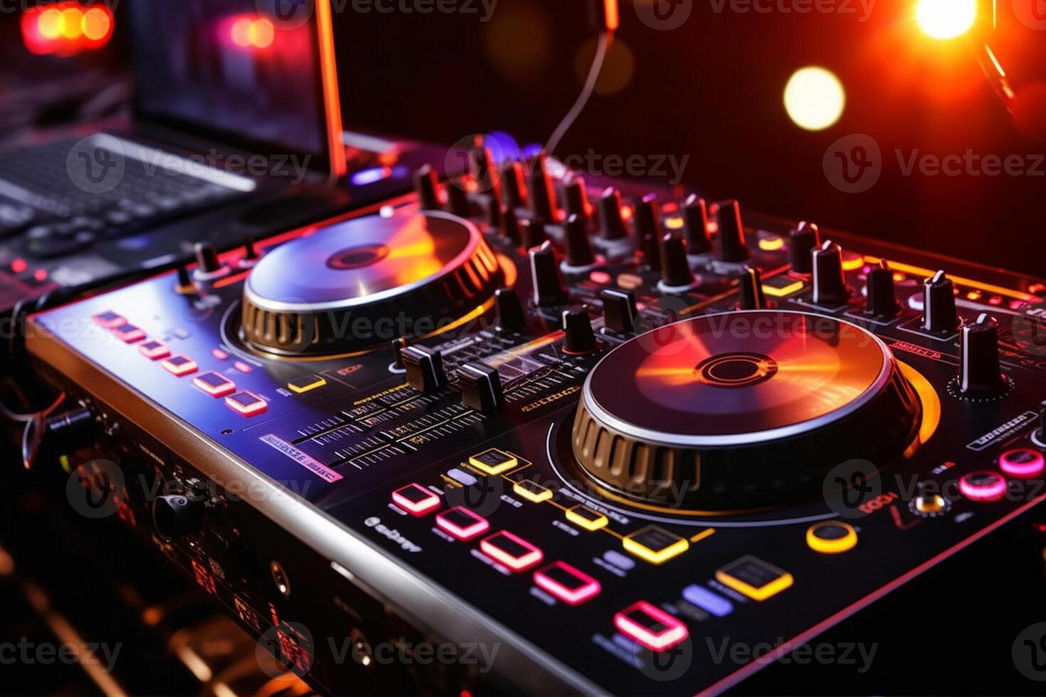 AI Generative Nightclub parties DJ sound equipment photo