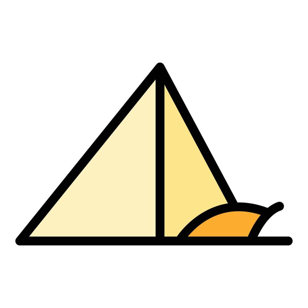 pirámide icono vector plano