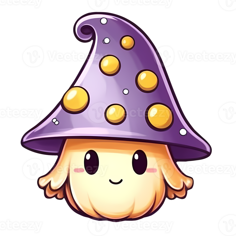 söt svamp halloween ClipArt illustration ai generativ png