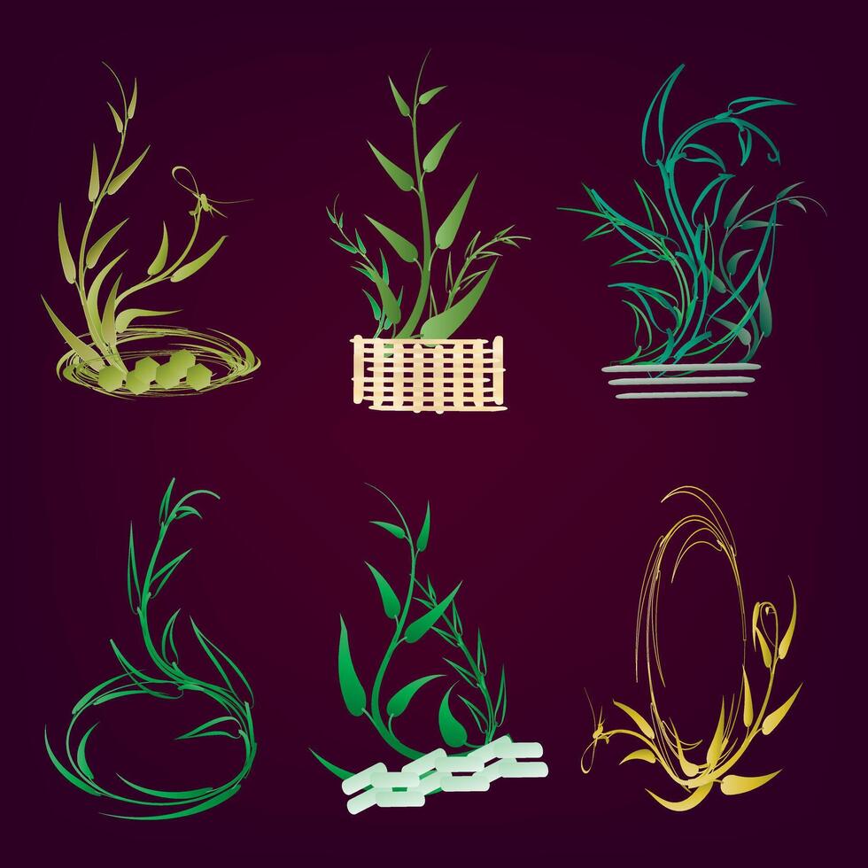 Collection of object flowerplant indoor decoration abstract background art graphic design vector illustration 20230817