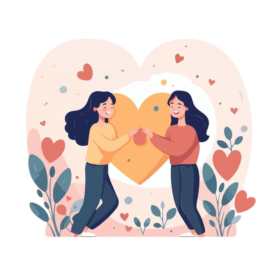 Happy friendship day flat vector illustration