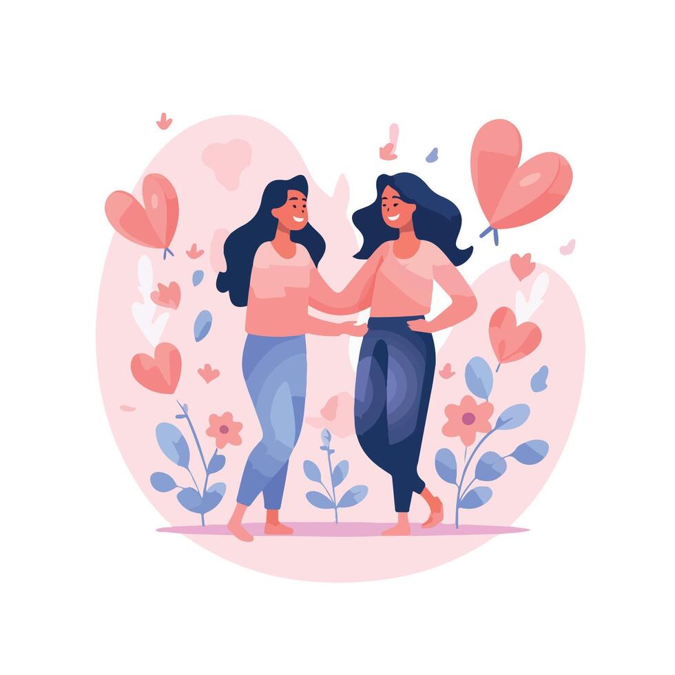 Happy friendship day flat vector illustration