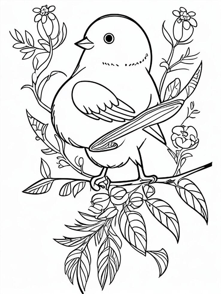cute Bird for kids coloring page 37454807 Stock Photo at Vecteezy