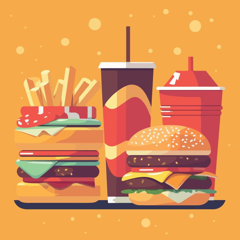 Fast Food flat Vector illustration